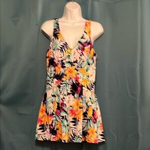 Orange Yellow Sleeveless V-Neck Sundress